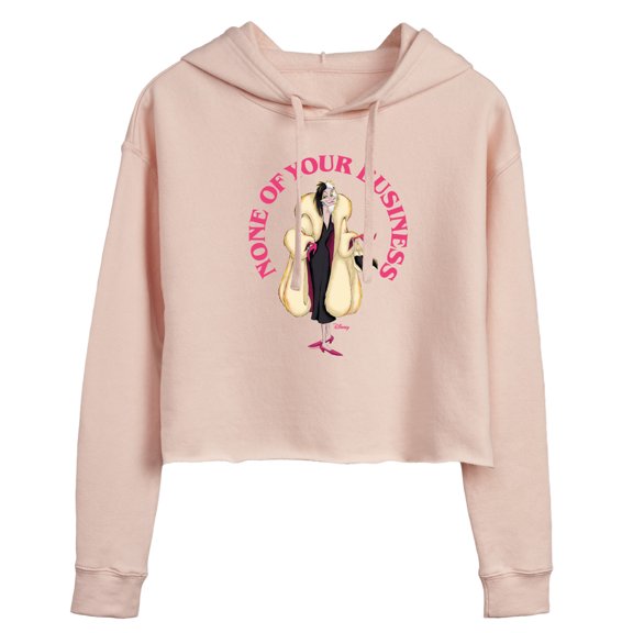 Disney Villains - None Of Ur Business - Juniors Cropped Pullover Hoodie