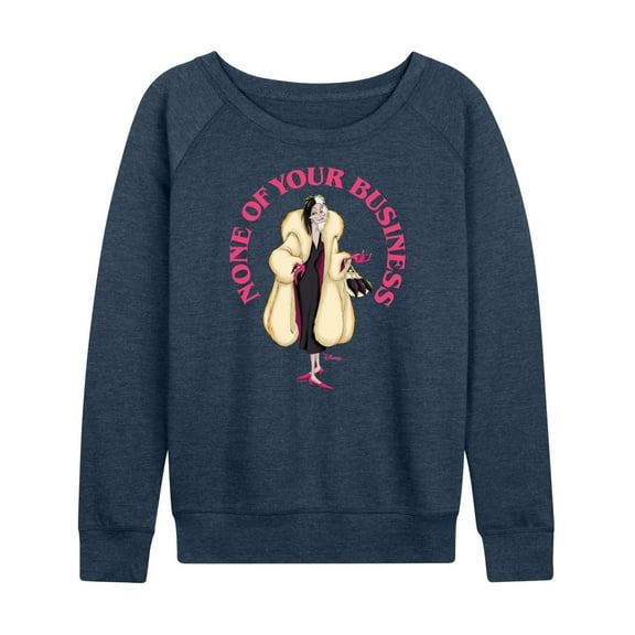 Disney Villains - None Of Ur Business - Women's Lightweight French Terry Long Sleeve Shirt