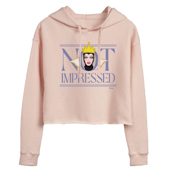 Disney Villains - Not Impressed - Juniors Cropped Pullover Hoodie