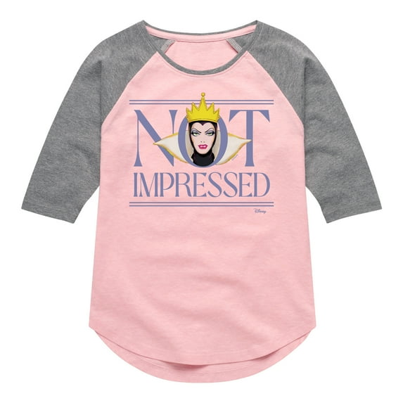Disney Villains - Not Impressed - Toddler & Youth Girls Raglan Graphic T-Shirt