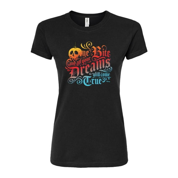 Disney Villains - One Bite Lettering  - Juniors Fitted Graphic T-Shirt