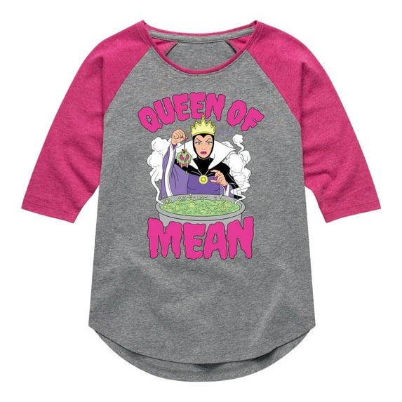 Disney Villains - Queen Of Mean - Toddler & Youth Girls Raglan Graphic T-Shirt