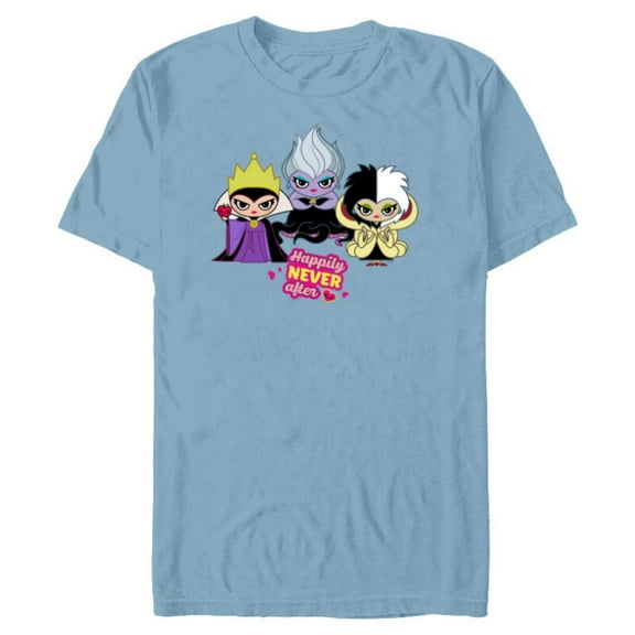 Disney Villains Queen Ursula Cruella Happily NEVER After - Short Sleeve Blended T-Shirt for Adults - Customized-Ocean Blue