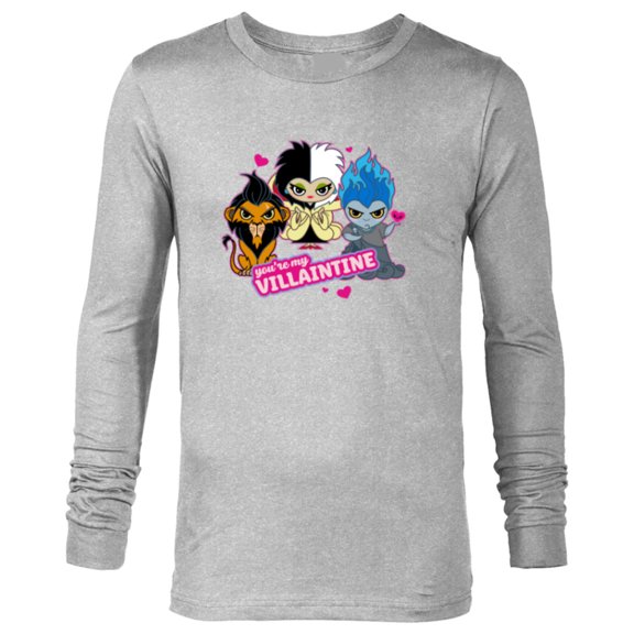 Disney Villains Scar Cruella and Hades You’re My Villaintine - Long Sleeve T-Shirt for Men - Customized-Athletic Heather
