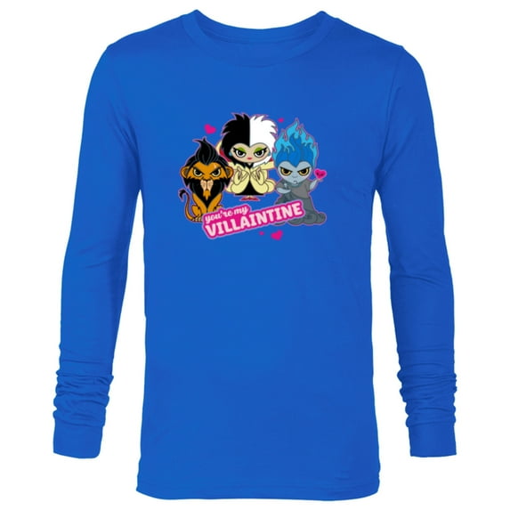 Disney Villains Scar Cruella and Hades You’re My Villaintine - Long Sleeve T-Shirt for Men - Customized-Navy