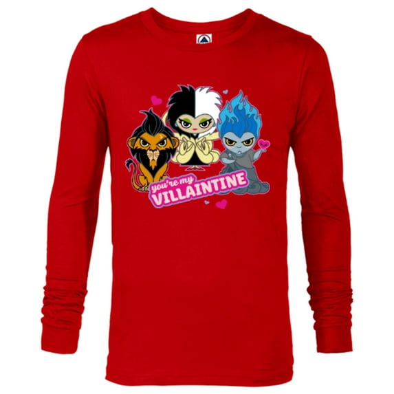 Disney Villains Scar Hades Cruella You’re My Villaintine - Long Sleeve T-Shirt for Men - Customized-New Red