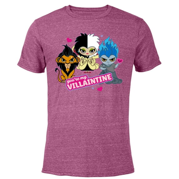 Disney Villains Scar Hades Cruella You’re My Villaintine - Short Sleeve Blended T-Shirt for Adults - Customized-Purple