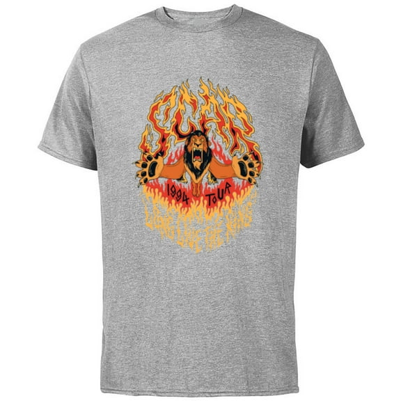 Disney Villains Scar Long Live the King 1994 Tour Rock Band - Short Sleeve Cotton T-Shirt for Adults - Customized-Athletic Heather