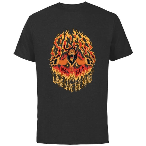 Disney Villains Scar Long Live the King 1994 Tour Rock Band - Short Sleeve Cotton T-Shirt for Adults - Customized-Black