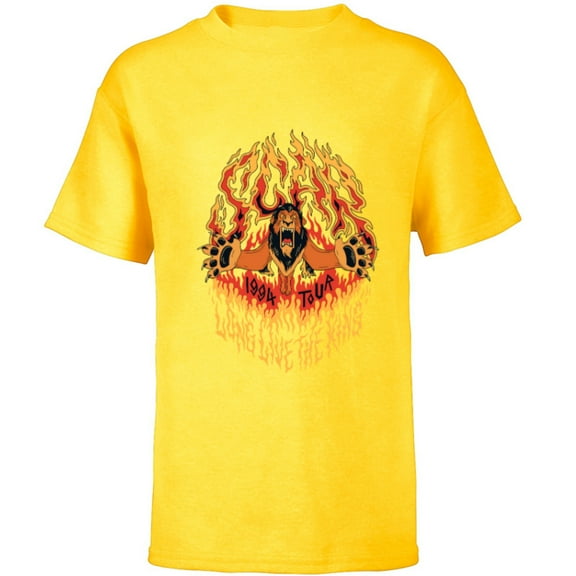 Disney Villains Scar Long Live the King 1994 Tour Rock Band - Short Sleeve T-Shirt for Kids - Customized-Yellow