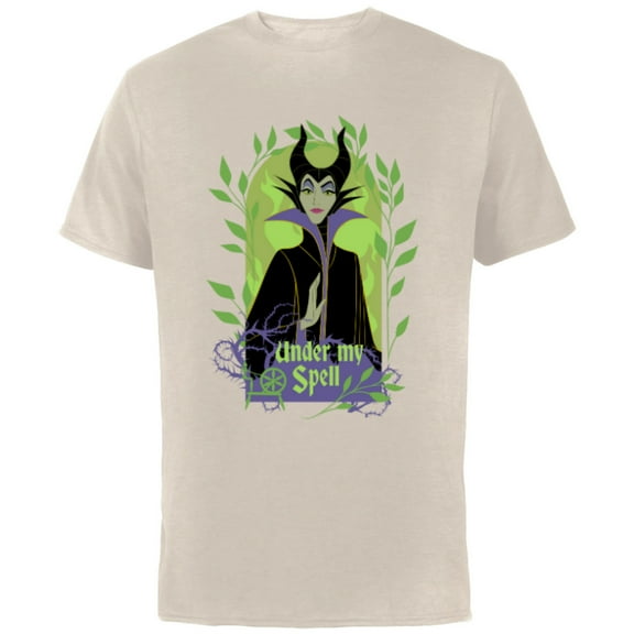 Disney Villains Sleeping Beauty Maleficent Under My Spell - Short Sleeve Cotton T-Shirt for Adults - Customized-Natural