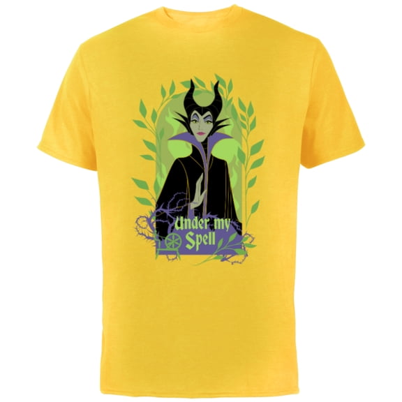 Disney Villains Sleeping Beauty Maleficent Under My Spell - Short Sleeve Cotton T-Shirt for Adults - Customized-Yellow