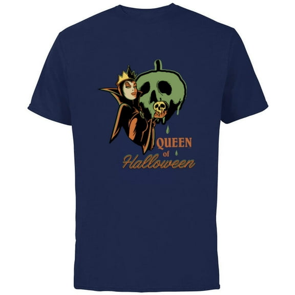 Disney Villains Snow White Evil Queen of Halloween - Short Sleeve Cotton T-Shirt for Adults - Customized-Navy