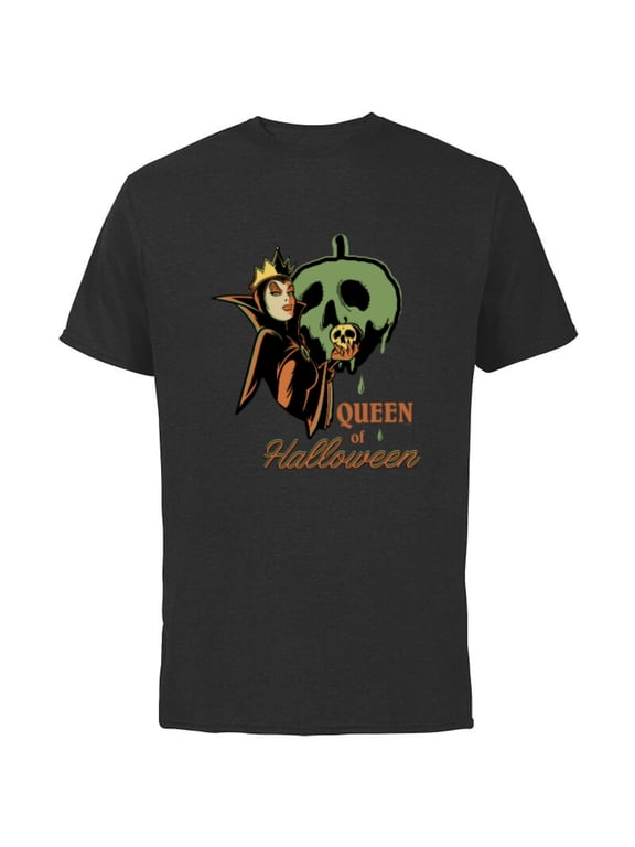 Villains Snow White Evil Queen of Halloween - Short Sleeve Cotton T-Shirt for Adults - Customized-Black