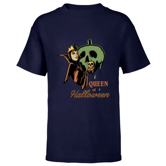 Disney Villains Snow White Evil Queen of Halloween - Short Sleeve T-Shirt for Kids - Customized-Navy