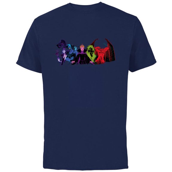 Disney Villains Squad Wickedly Chaotic Colors Anti-Love - Short Sleeve Cotton T-Shirt for Adults - Customized-Navy