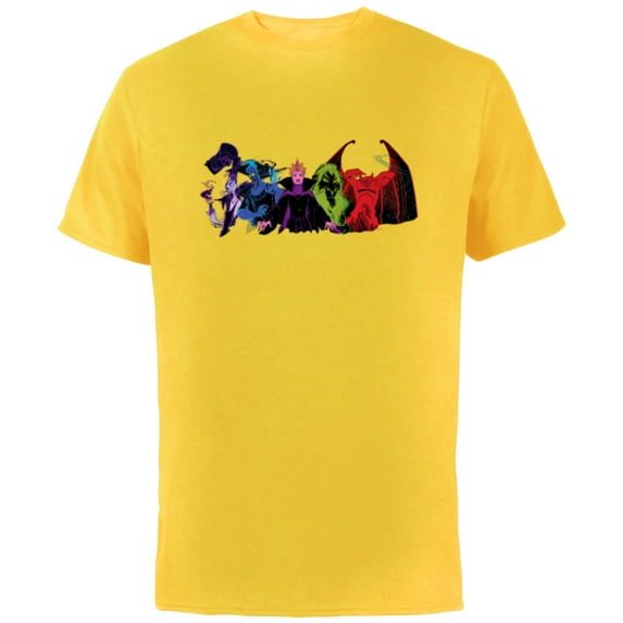 Disney Villains Squad Wickedly Chaotic Colors Anti-Love - Short Sleeve Cotton T-Shirt for Adults - Customized-Yellow