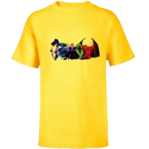 Disney Villains Squad Wickedly Chaotic Colors Anti-Love - Short Sleeve T-Shirt for Kids - Customized-Yellow