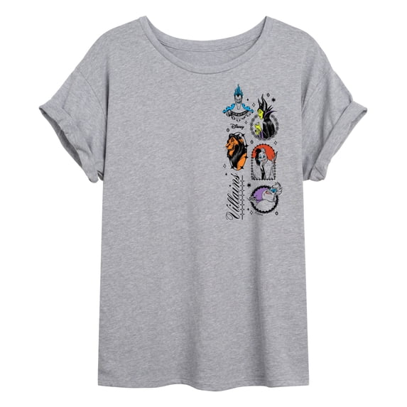 Disney - Villains Stack - Juniors Oversized Graphic T-Shirt