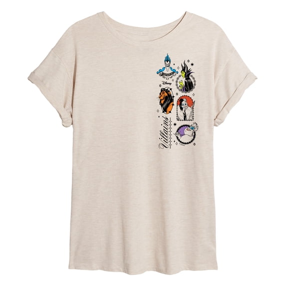 Disney - Villains Stack - Juniors Oversized Graphic T-Shirt