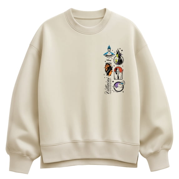 Disney - Villains Stack Women's Oversized Fleece Crew Sweatshirt