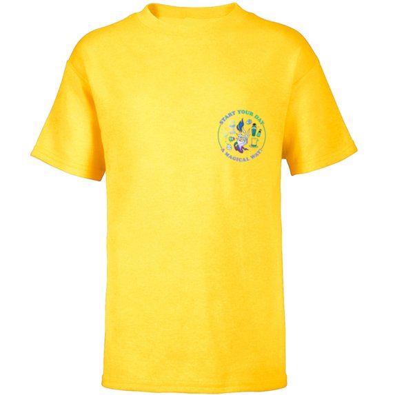 Disney Villains Start Your Day a Magical Way - Short Sleeve T-Shirt for Kids - Customized-Yellow