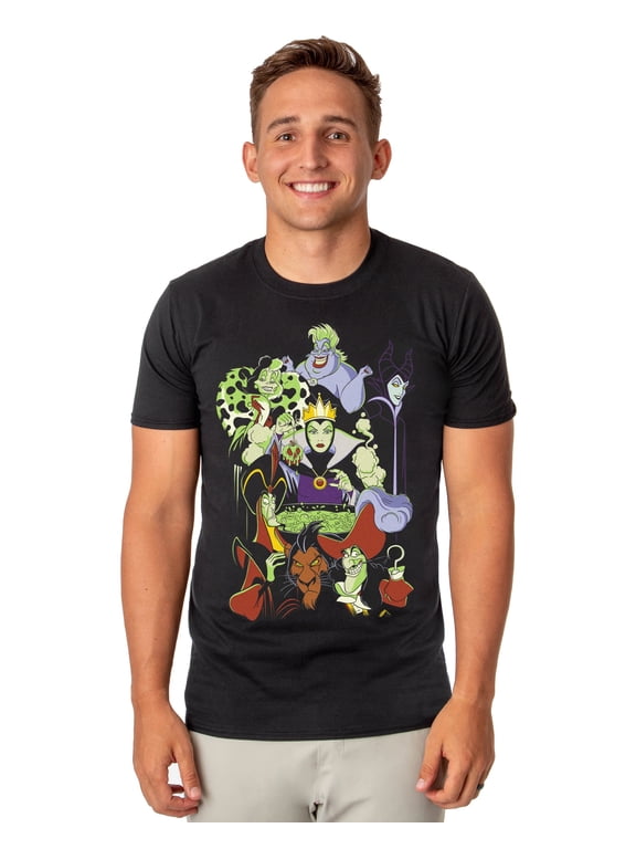 Disney Villains T-Shirt Men's Mischief Makers Group Design Graphic Tee