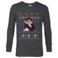 thumbnail image 1 of Disney Villains The Lion King Scar Ugly Christmas Sweater - Long Sleeve T-Shirt for Men - Customized-Charcoal Heather, 1 of 5