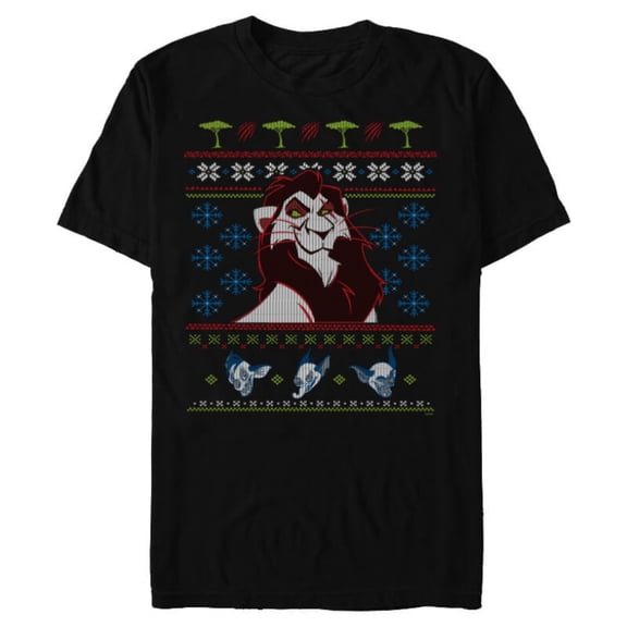 Disney Villains The Lion King Scar Ugly Christmas Sweater - Short Sleeve Blended T-Shirt for Adults - Customized-Black