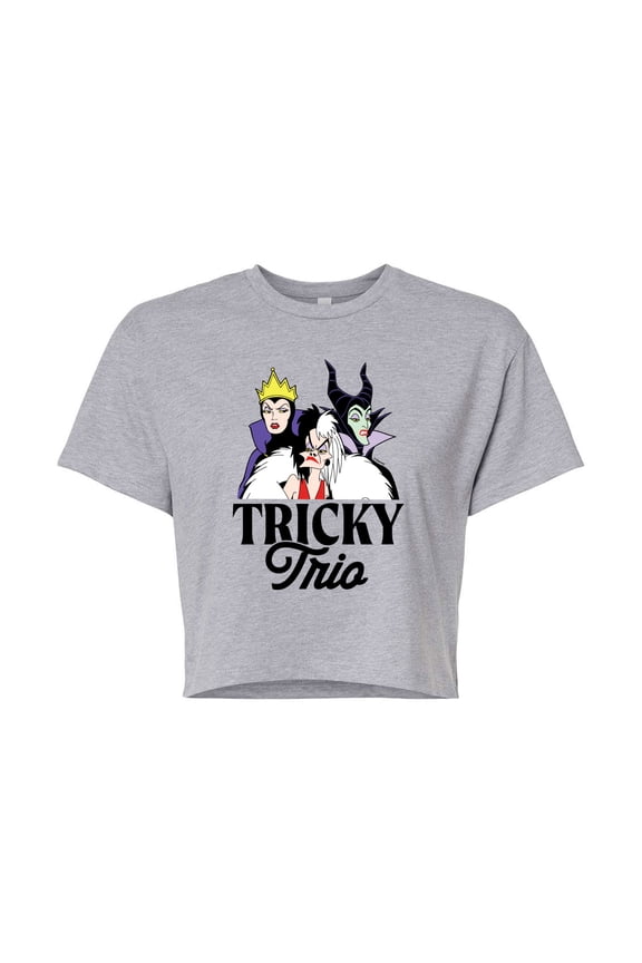 Villains - Tricky Trio - Juniors Cropped Cotton Blend T-Shirt