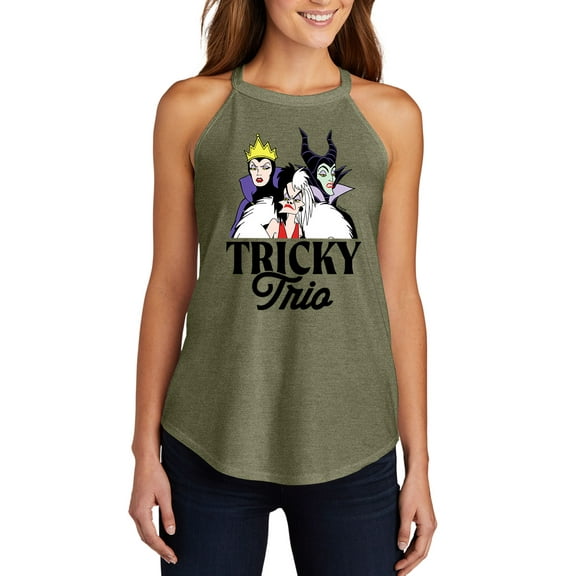 Disney Villains - Tricky Trio - Juniors High Neck Tank Top