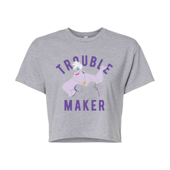 Disney Villains - Trouble Maker - Juniors Cropped Cotton Blend T-Shirt