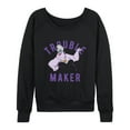 thumbnail image 1 of Disney Villains - Trouble Maker - Women's Lightweight French Terry Long Sleeve Shirt, 1 of 5