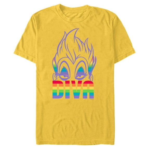 Disney Villains Ursula Diva Pride - Short Sleeve Blended T-Shirt for Adults - Customized-Yellow