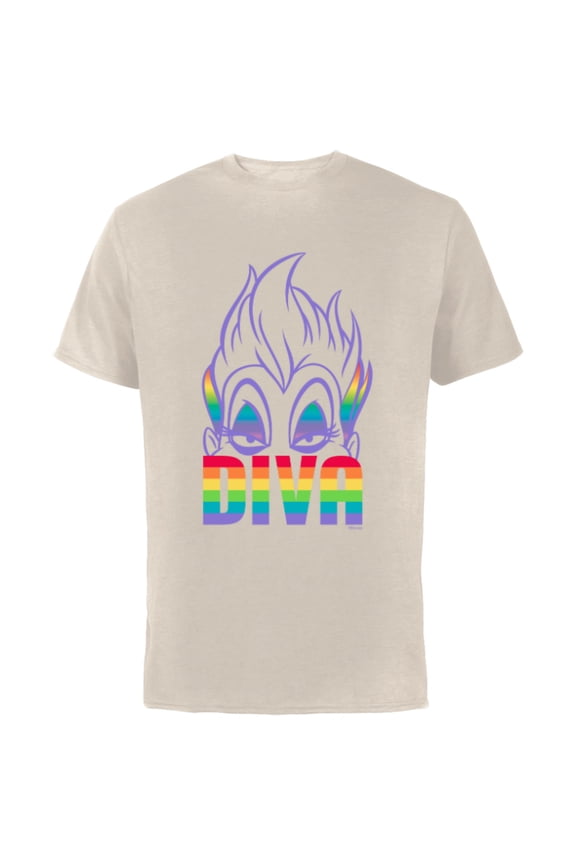 Villains Ursula Diva Pride - Short Sleeve Cotton T-Shirt for Adults - Customized-Natural