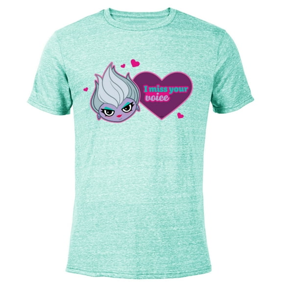 Disney Villains Ursula I Miss Your Voice Valentine’s Day - Short Sleeve Blended T-Shirt for Adults - Customized-Ocean Blue