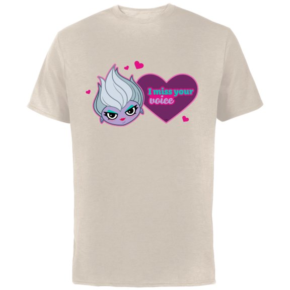 Disney Villains Ursula I Miss Your Voice Valentine’s Day - Short Sleeve Cotton T-Shirt for Adults - Customized-Natural