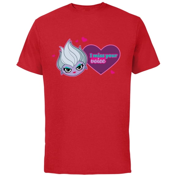Disney Villains Ursula I Miss Your Voice Valentine’s Day - Short Sleeve Cotton T-Shirt for Adults - Customized-Red