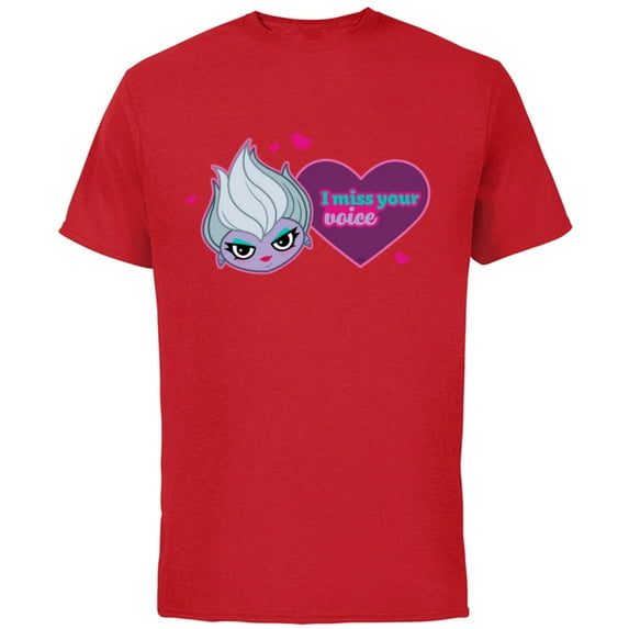 Disney Villains Ursula I Miss Your Voice Valentine’s Day - Short Sleeve Cotton T-Shirt for Adults - Customized-Red