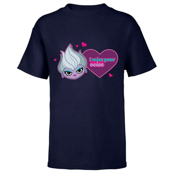 Disney Villains Ursula I Miss Your Voice Valentine’s Day - Short Sleeve T-Shirt for Kids - Customized-Navy