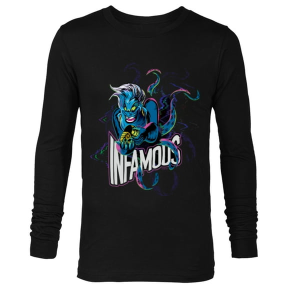 Disney Villains Ursula Infamous Illustrated - Long Sleeve T-Shirt for Men - Customized-Black