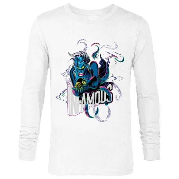 Disney Villains Ursula Infamous Illustrated - Long Sleeve T-Shirt for Men - Customized-White