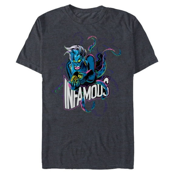Disney Villains Ursula Infamous Illustrated - Short Sleeve Blended T-Shirt for Adults - Customized-Navy Heather