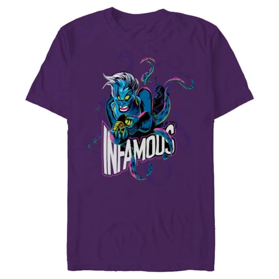 Disney Villains Ursula Infamous Illustrated - Short Sleeve Blended T-Shirt for Adults - Customized-Purple