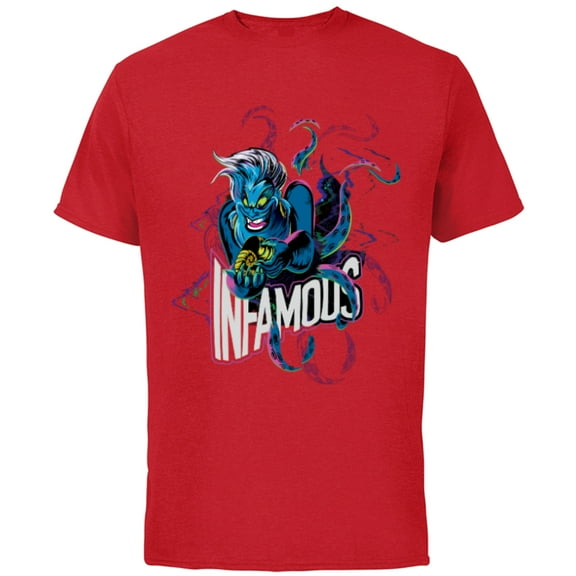 Disney Villains Ursula Infamous Illustrated - Short Sleeve Cotton T-Shirt for Adults - Customized-Red