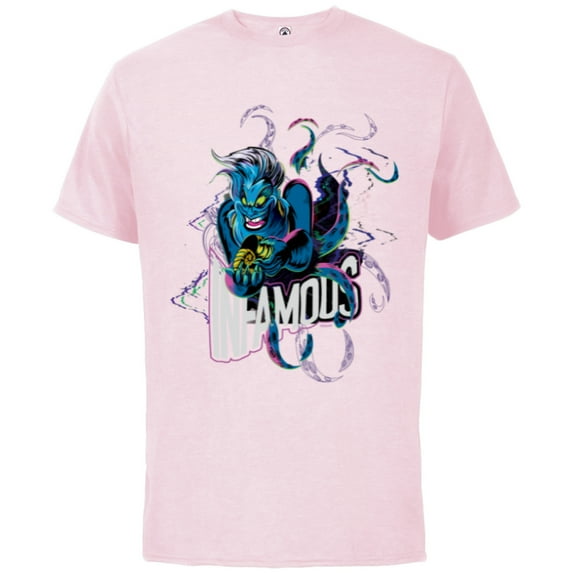 Disney Villains Ursula Infamous Illustrated - Short Sleeve Cotton T-Shirt for Adults - Customized-Soft Pink