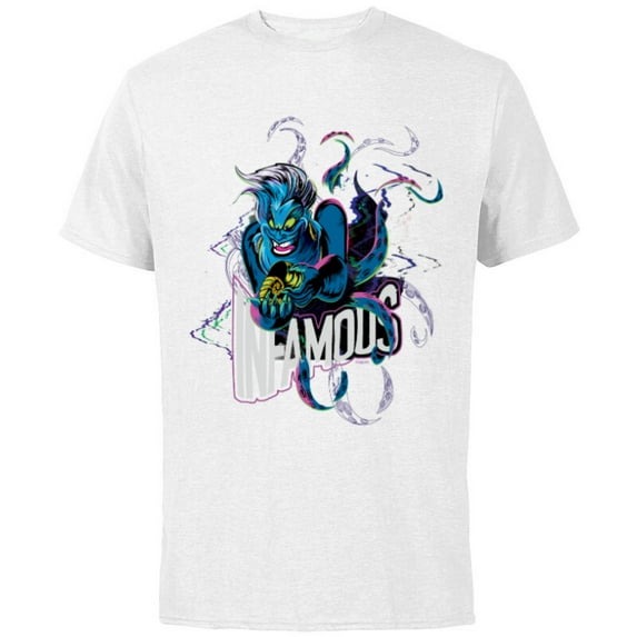 Disney Villains Ursula Infamous Illustrated - Short Sleeve Cotton T-Shirt for Adults - Customized-White