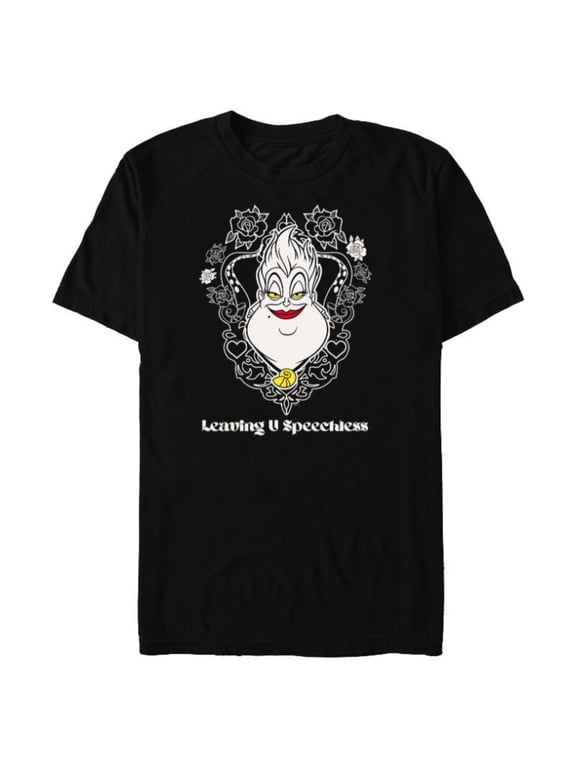 Villains Ursula Little Mermaid Leaving U Speechless - Short Sleeve Blended T-Shirt for Adults - Customized-Black