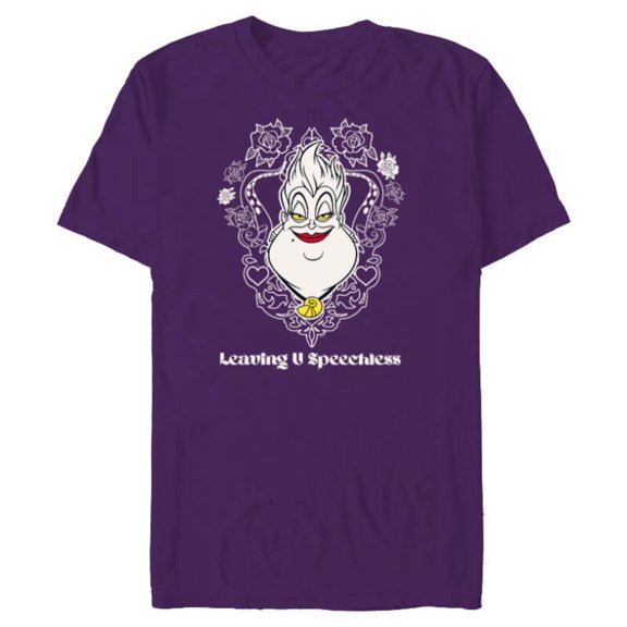 Disney Villains Ursula Little Mermaid Leaving U Speechless - Short Sleeve Blended T-Shirt for Adults - Customized-Purple