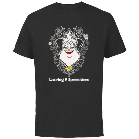 Disney Villains Ursula Little Mermaid Leaving U Speechless - Short Sleeve Cotton T-Shirt for Adults - Customized-Black